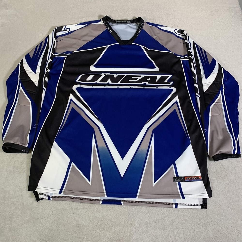Vintage O'Neal Racing Shirt 2XL Blue Hardwear Motocross Jersey Long Sleeve MX